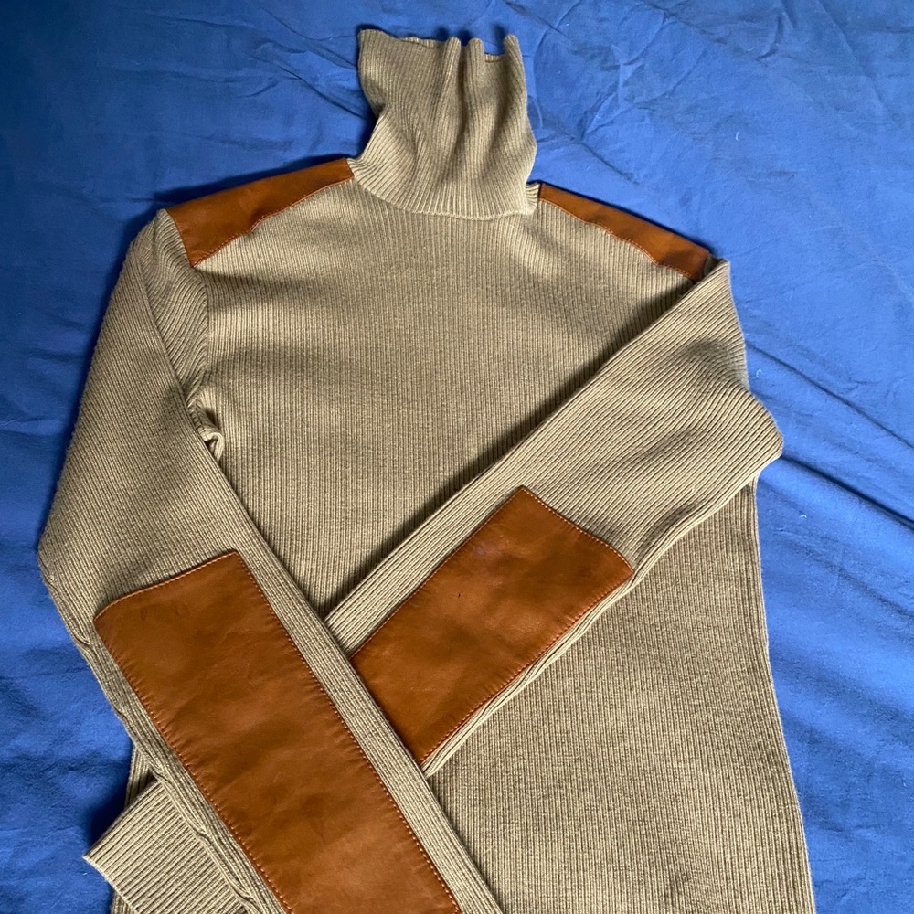 Ralph Lauren leather patch turtleneck